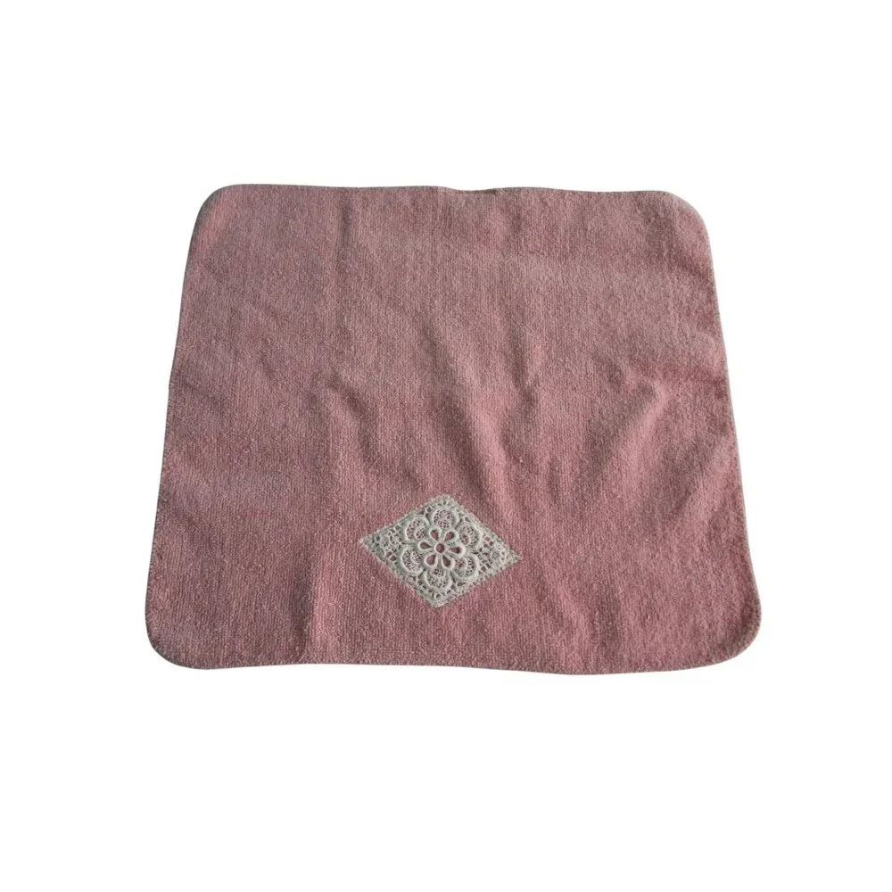 Vintage Pink Lace Embroidered Towel Set The Bathworks 4 Piece Guest GUC